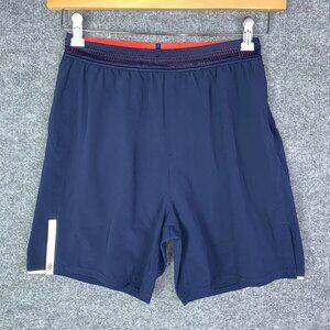 Rhone Mens Navy Blue Athletic Shorts Drawstring Size Small